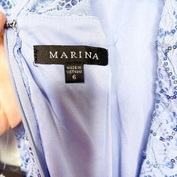MARINA Sequin Blue Dress  - Picture 4 of 13